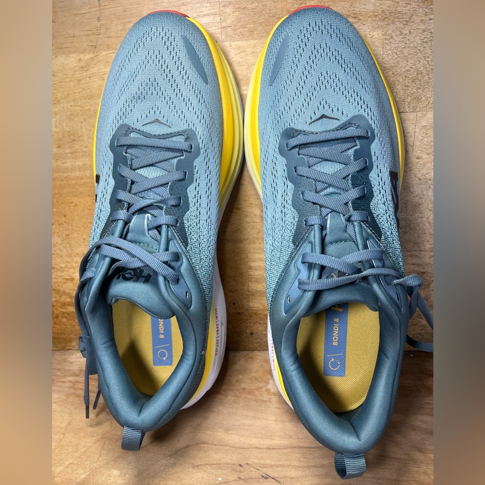 Hoka One One Bondi 8 REFLECTIVE Mens Size 12 Running Shoes Sneakers Goblin Blue - Picture 9 of 15